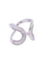 Silver Silver Crescent Glam ring - Free-Size, Image 1 of 5