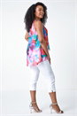 Pink Petite Floral Print Halter Neck Top, Image 3 of 5