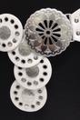 White Large Eyelet Disc Belt, Image 2 of 2