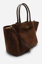 Brown Dove Suede Handheld Tote Bag, Image 3 of 4