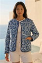 Navy  Petite Geo Quilted Puffer Jacket, Image 2 of 4