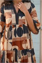 Tan Geometric Boho Maxi Dress, Image 4 of 4