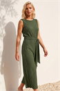 Khaki Petite Textured Jumpsuit, Image 2 of 4