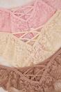 Multi 3 Pack Floral Lace Brazilian Briefs Set, Image 2 of 3