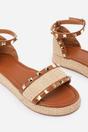 Tan 'Katara' Studded Gladiator Braided Strap, Image 4 of 5