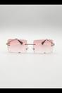 Pink Frameless Square Sunglasses in Pink, Image 1 of 6
