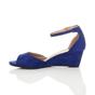 Royal Blue AJVANI Royal Blue Mid Wedge Heel Ankle Strap Sandals, Image 3 of 6