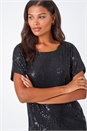 Black Embellished Sequin Top, Image 4 of 5
