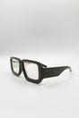 Dark Grey Oversized Square Frame Sunglasses In Mud Grey with Pink Mirror Lenses, Image 2 of 3