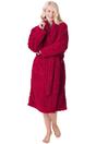 Burgundy Camille Lingerie Burgundy Supersoft Fleece Jaquard Bathrobe, Image 5 of 5