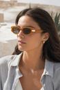 Orange Oval Metal Detail Sunglasses, Image 1 of 5