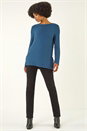 Teal Soft Touch Side Ruffle Top, Image 2 of 5