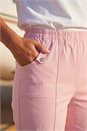 Light Pink Contrast Detail Cropped Stretch Trouser, Image 4 of 4