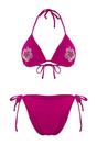 Fuchsia WOVCOR Fuchsia Embroidered Triangle Tie Side Bikini Set, Image 2 of 4