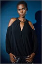 Black V-Neck Cold Shoulder Wrap Stretch Top, Image 6 of 6