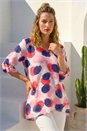 Pink Abstract Wrap Hem Top, Image 1 of 4