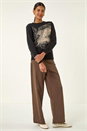 Black Jacquard Sparkly Knit Jumper, Image 2 of 5