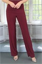 Wine Julianna Jersey Stretch Wide Leg Trouser, Image 2 of 5