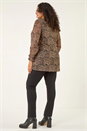 Natural  Curve Animal Frill Cuff Top, Image 4 of 8