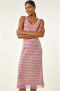 Purple Space Dye Knitted Midi Dress, Image 1 of 5