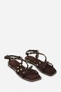 Dark Brown 'Montana' Gladiator Sandal With Stud Detail, Image 4 of 6