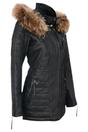 Blue Quilted Leather Parka Jacket-Bowen, Image 4 of 7