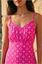 Fuchsia Petite Geometric Strappy Stretch Dress, Image 4 of 4
