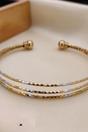 Gold Dual-Tone Triple-Strand Cuff Bracelet, Image 2 of 2