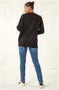 Black Relaxed Longline Cardigan , Image 3 of 5