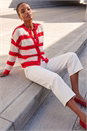 Red Stripe Knit Cardigan, Image 2 of 4