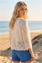 Ivory  Pointelle Knit Cardigan, Image 3 of 4