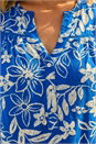 Blue Floral Print V-Neck Vest Top, Image 4 of 4