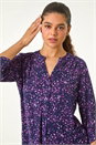 Purple Stretch Speckled Print Blouse, Image 4 of 5