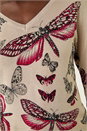 Grey Butterfly V-Neck Knit Jumper, Image 5 of 5