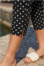 Black Petite Spot Print Bengaline Crop Trouser, Image 4 of 4