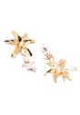Gold Floral Earrings, Image 3 of 5