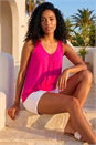 Pink Stretch Jersey Vest Top, Image 1 of 4